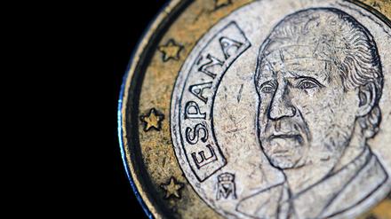 Eine spanische Ein-Euro-Münze.