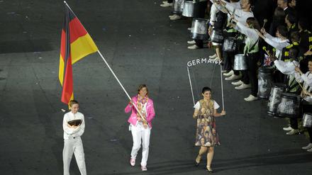 So sah das 2012 aus. Hockeyspielerin Natascha Keller in London.