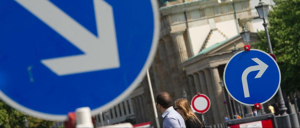 Verkehrsschilder in Berlin.