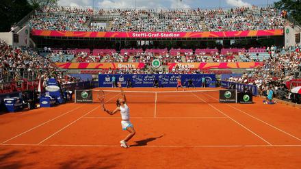 Bilder aus vergangenen Tagen. Dinara Safina (Russland) im Jahr 2008 im Steffi-Graf-Stadion. 