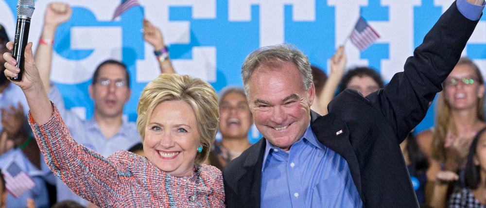 Starkes Team: Hillary Clinton mit Tim Kaine.