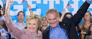 Starkes Team: Hillary Clinton mit Tim Kaine. 