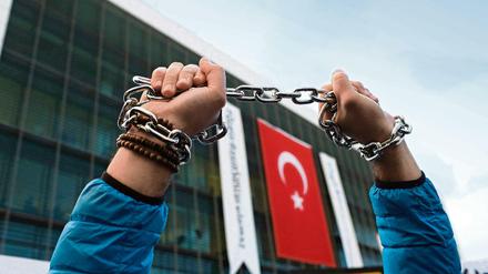 Protest am Tag der Pressefreiheit in Istanbul
