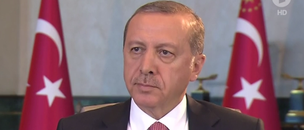 Der türkische Präsident Erdogan beim ARD-Interview