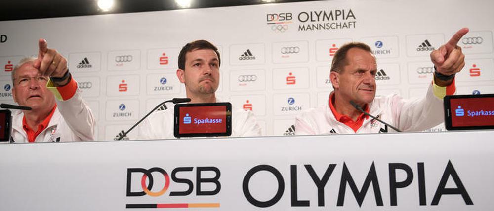 Bescheiden und anständig: Michael Vesper, Timo Boll und Alfons Hörmann.