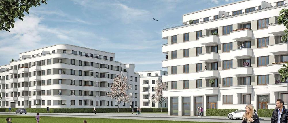 So wird die Eingangssituation an der Goltzstraße aussehen.