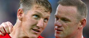 Und du bist raus. Schweinsteiger (li.) mit ManU-Kollege Wayne Rooney.