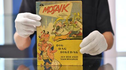 Sammlerstück: Ein Original des ersten Mosaik-Heftes vom Dezember 1955. 
