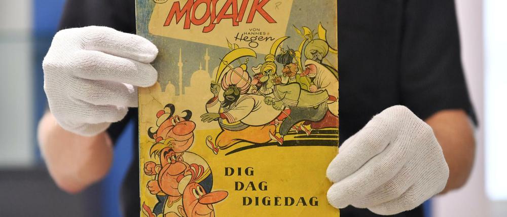 Sammlerstück: Ein Original des ersten Mosaik-Heftes vom Dezember 1955. 