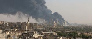 Wie hier vorgestern gingen die Angriffe in Aleppo auch am Donnerstag weiter.