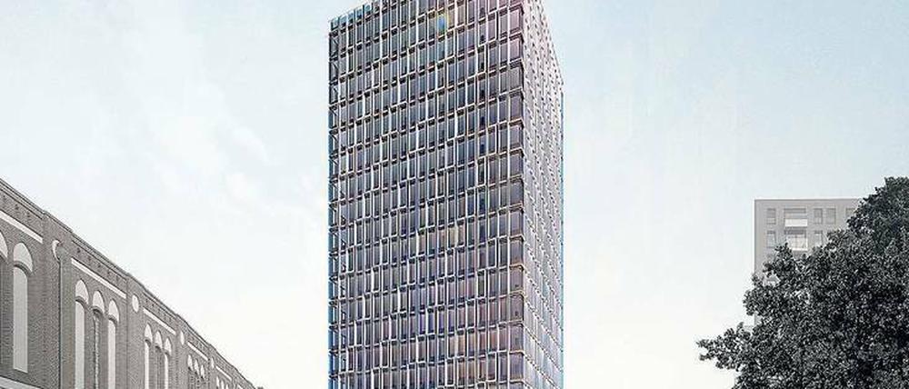 Abends mit Beleuchtung. Der Spreeturm Berlin soll auch nachts blendend aussehen.