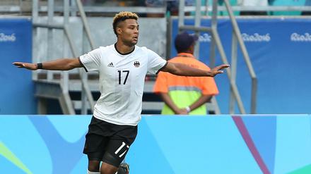Doppeltorschütze: Serge Gnabry hält die Hoffnungen des Deutschen Olympia-Teams am Leben.