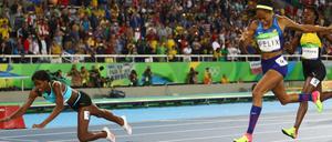Der Rumpf zählt: Shaunae Miller überholt Allyson Felix im Flug. 