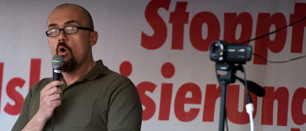 Manndat interviewte auch Hans-Thomas Tillschneider (hier bei Pegida).
