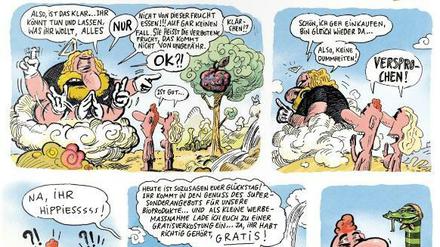 Erinnert an Undergroundcomix der späten sechziger Jahre: Eine Szene aus "In God We Trust".