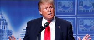 Donald Trump am Montag bei seinem Auftritt vor dem Detroit Economic Club.