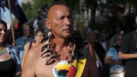 Teilnehmer der Eröffnungszeremonie beim Weltsozialforum in Montreal.