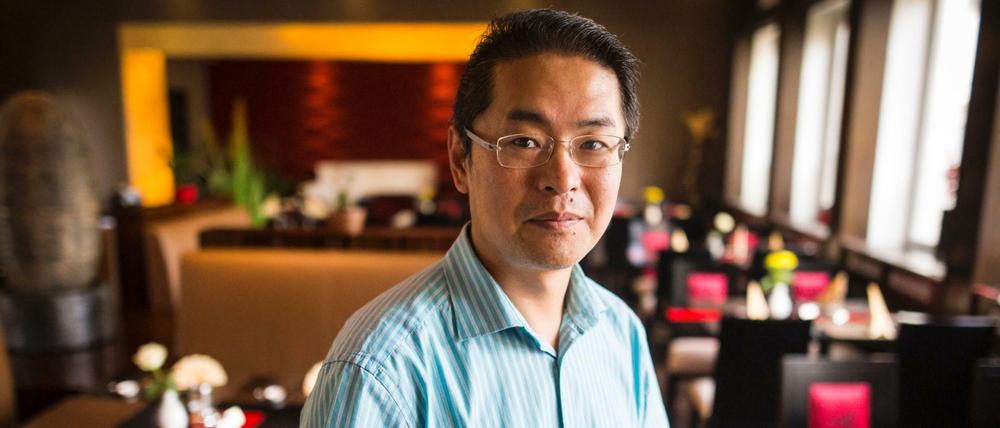 Restaurantchef Guoyu Luan in seinem Restaurant "Yuoki" in Stuttgart.