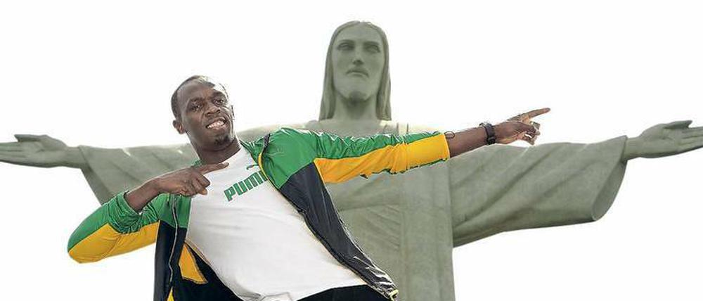 Nicht ganz die Pose von Cristo Redentor - Usain Bolt.