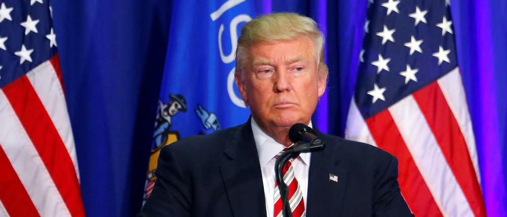 Donald Trump in West Bend, Wisconsin, am 16. August 2016. 