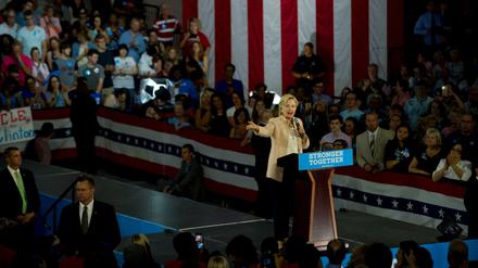 Hillary Clinton beim Wahlkampf in der John Marshall High School am 17. August in Cleveland, Ohio.