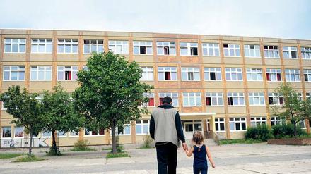 Die Flüchtlingsunterkunft in Berlin-Hellersdorf.