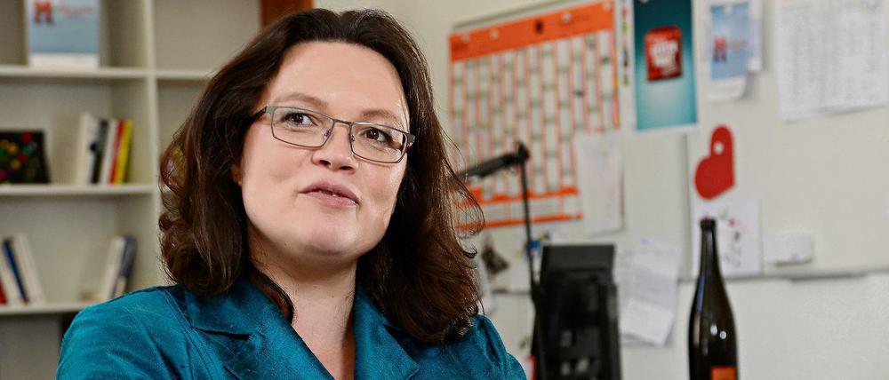 Andrea Nahles (46, SPD), Bundesministerin für Arbeit und Soziales.