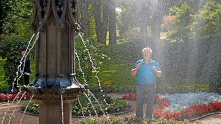 Im Park Babelsberg sprudeln die Brunnen wieder.