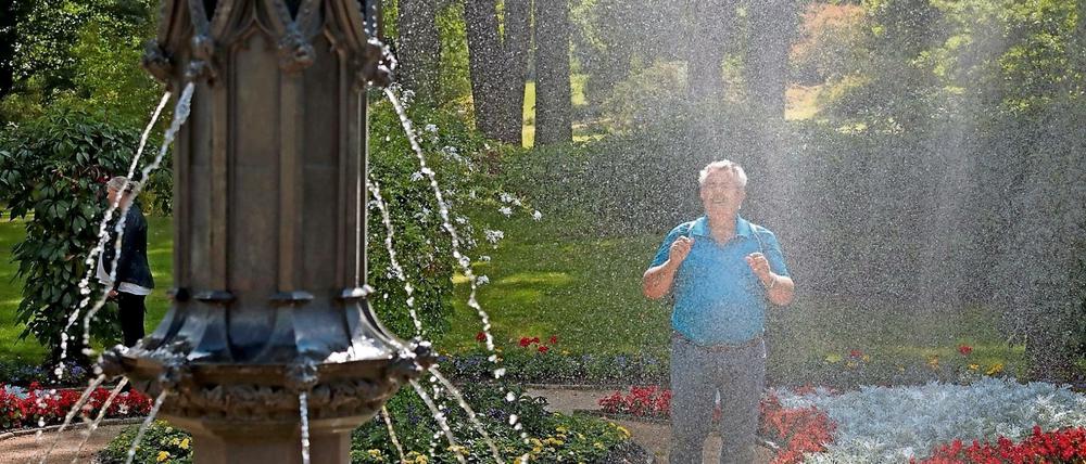 Im Park Babelsberg sprudeln die Brunnen wieder.