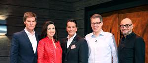Die Investoren (v.l.): Carsten Maschmeyer, Judith Williams, Ralf Dümmel, Frank Thelen und Jochen Schweizer.