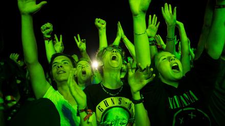 Besucher des Lollapalooza-Festivals 2015 auf dem ehemaligen Flughafen Tempelhof-