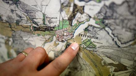 Eine historische Landkarte des berlinnahen Raumes vor etwa 200 Jahren. 