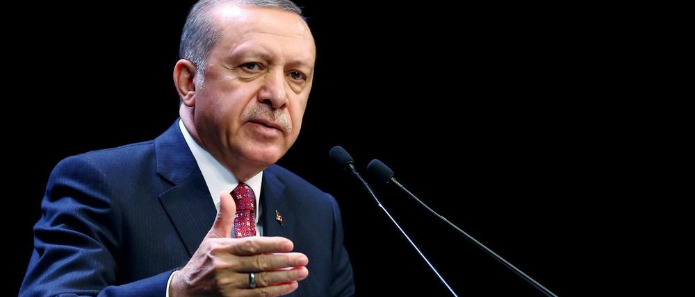 Recep Tayyip Erdogan am Mittwoch bei einer Ansprache im Präsidentenpalast in Ankara.