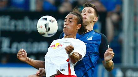 Doppelgänger. Leipzigs Yussuf Poulsen (links) und Niklas Suele. 