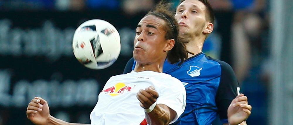 Doppelgänger. Leipzigs Yussuf Poulsen (links) und Niklas Suele. 