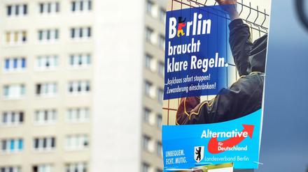 Ein AfD-Plakat zur Abgeordnetenhauswahl in Berlin.