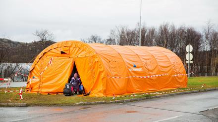 Eine Übergangsstation für Flüchtlinge in Norwegen. 