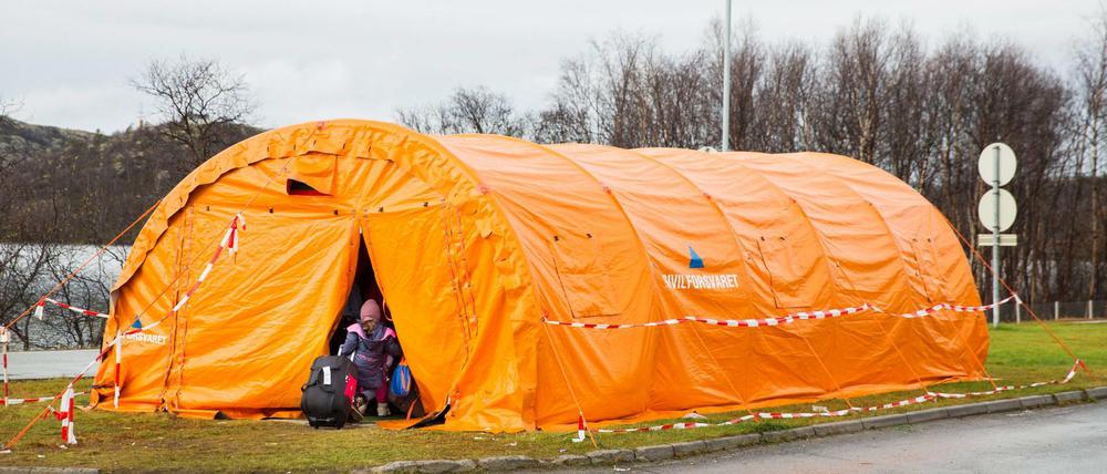 Eine Übergangsstation für Flüchtlinge in Norwegen.