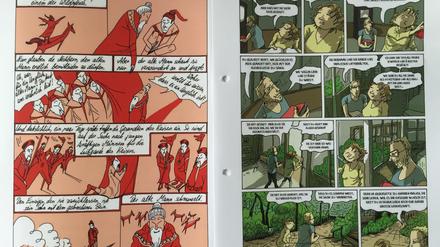 Gewaltige Fallhöhe: Zwei Seiten aus der Comicbuchpreis-Einreichung „Das Licht, das Schatten leert“.