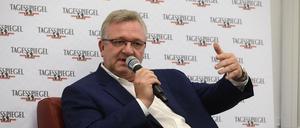 CDU-Spitzenkandidat Frank Henkel beim Leserforum des Tagesspiegels vor der Abgeordnetenhauswahl 2016. 