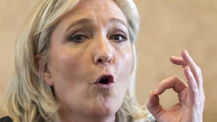 Hofft aus Donald Trump: Marine Le Pen, Chefin des französischen Front National 