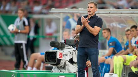 Deutschlands U21-Trainer Stefan Kuntz bei seinem Debüt.
