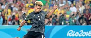 Umworben und umschwärmt. Gnabry war mit sechs Treffern bester Torschütze des olympischen Turniers, zur aktuellen Saison wechselte er von Arsenal nach Bremen. 