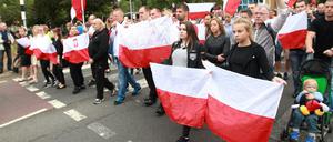 Polen gingen am vergangenen Wochenende nach dem Tod eines Landsmannes im britischen Harlow auf die Straße.