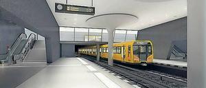 Blick in die Zukunft. Der neue U-Bahnhof Rotes Rathhaus erhält zwei Seitenbahnsteige.