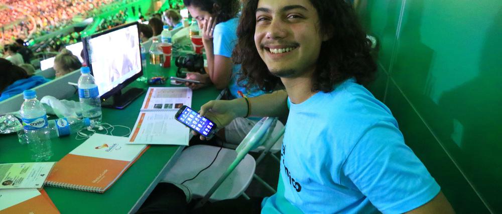 João Pedro Soares is watching the opening ceremony of Rio 2016 Paralympic Games