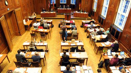 Eine Sitzung im Rathaus Treptow.