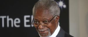 Kofi Annan, ehemaligen UN-Generalsekretär, beim Treffen der von Nelson Mandela gegründeten unabhängigen Gruppe The Elders.