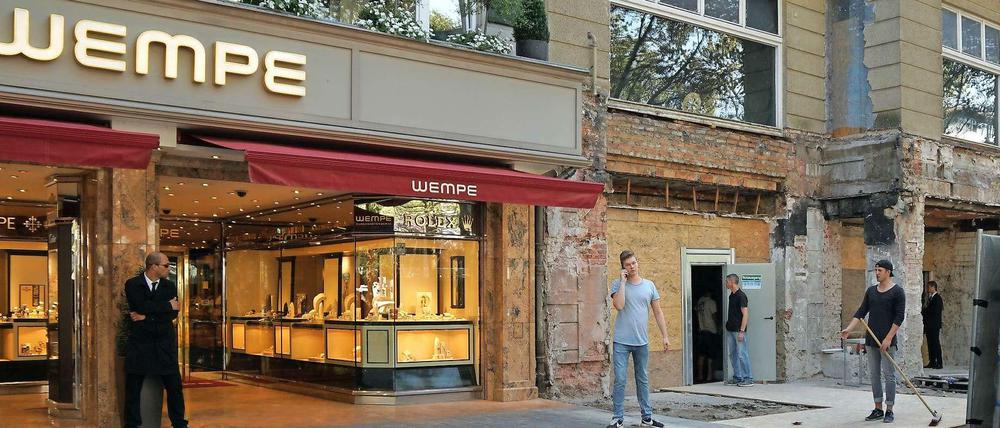 Juwelier Wempe baut an. Das Geschäft will am Ku'damm ab 2017 auch das benachbarte Ex-Steakhaus nutzen.