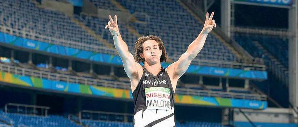 Schnell im Ziel – aber wer hat es gesehen? Eher wenige Zuschauer im Engenhão, wie das Olympiastadion von Rio auch genannt wird. Dabei hatten die Auftritte von Sprinter Liam Malone durchaus Unterhaltungspotenzial.